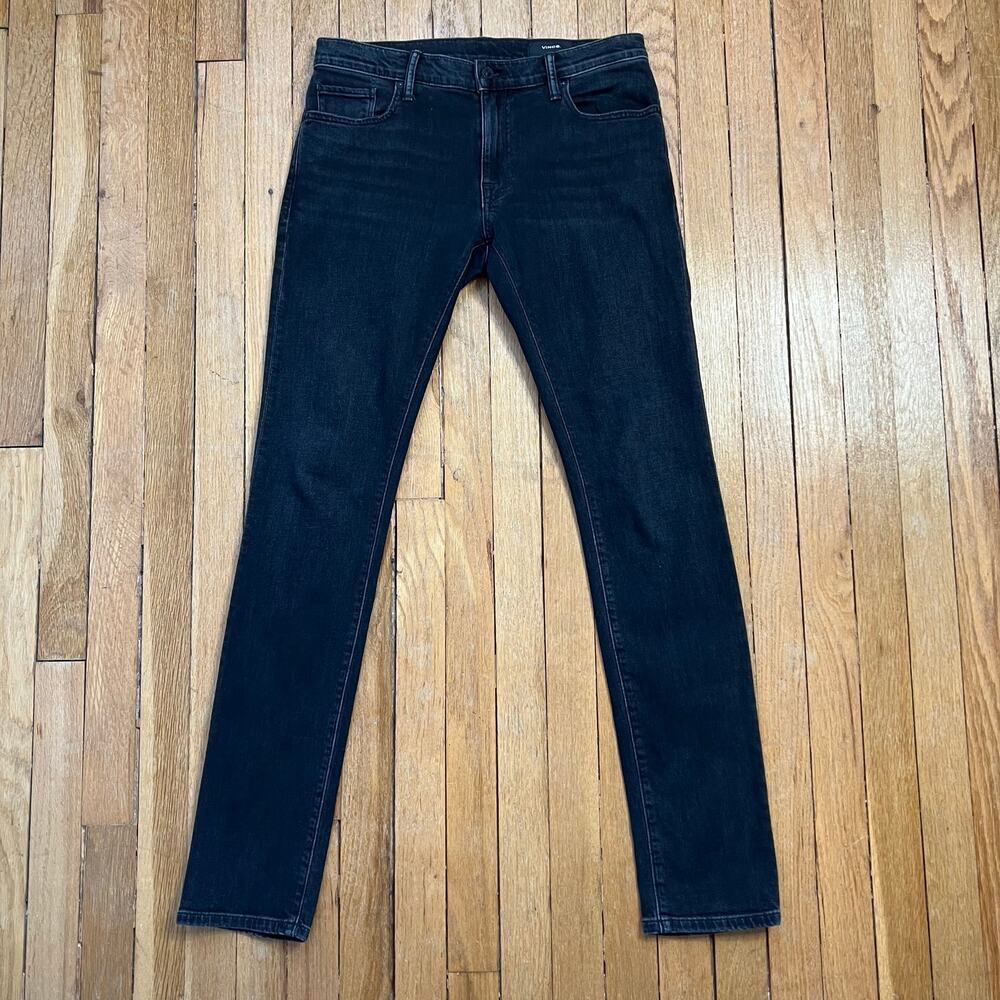 Vince. Straight Skinny Jeans Black Denim Mid-Rise‎ Women's Size 30 Stretch EUC